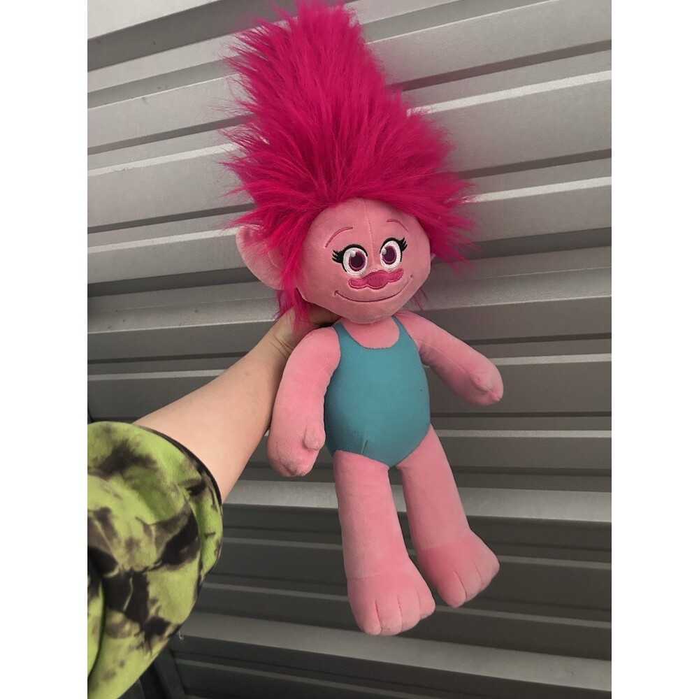 Build A Bear - Dreamworks Trolls Princess Poppy, 23” Plush Doll, Pink/Blue